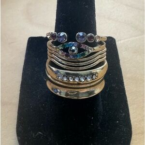 SZ 7 Gold Plated set of 5 Rings Spiritual